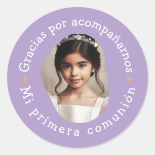 Sticker Rond Gracias por acompañarnos mi primera comunión foto