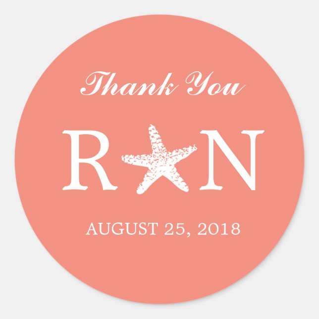 Sticker Rond Gracity Starfish | MARIAGE (Devant)