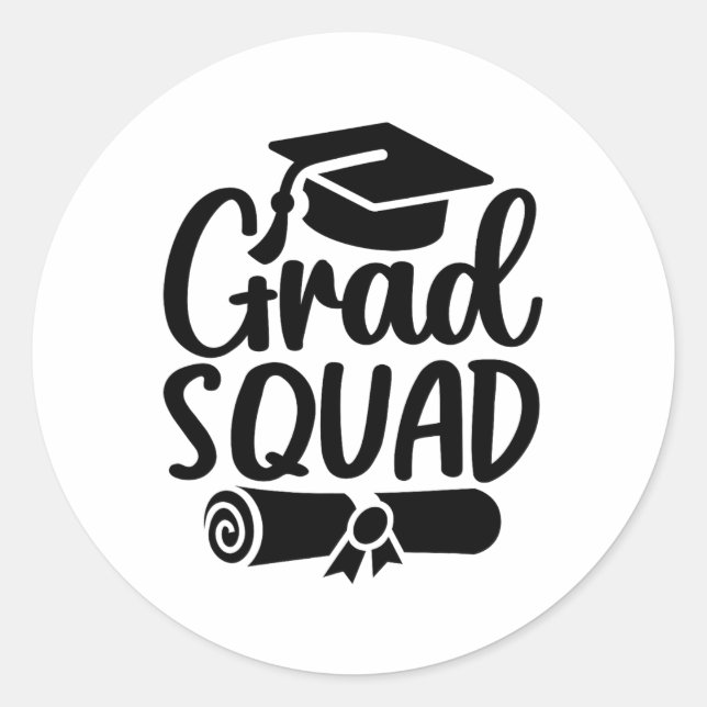 Sticker Rond Grad Squad Cl De 2025 Graduation (Devant)