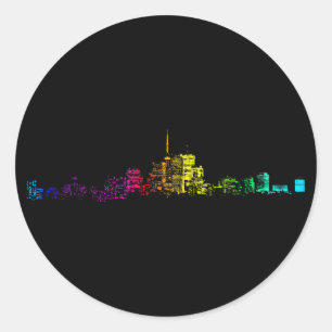 Sticker Rond Gradient Skyline de Toronto