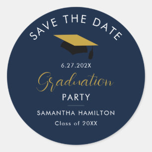 Sticker Rond Graduate 2024 Script Enregistrer la date Grad Part