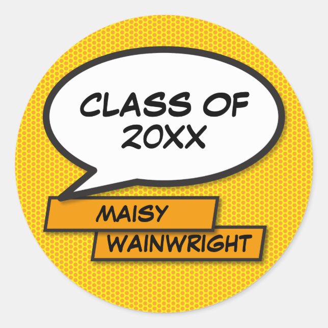 Sticker Rond Graduate Class of 2021 Graduation Fun Moderne (Devant)