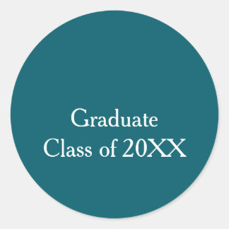 Sticker Rond Graduate class of 20XX turquoise congrats yearname