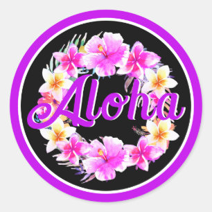 Sticker Rond Graduation Aloha Luau Tropical