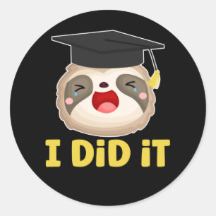 Sticker Rond Graduation de Lazy Student