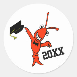 Sticker Rond Graduation de l'écrevisse mignonne