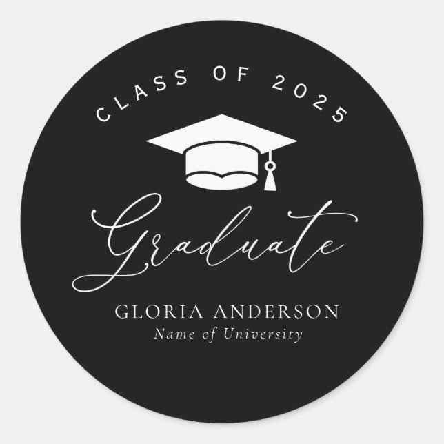 Sticker Rond graduation de script blanc (Devant)