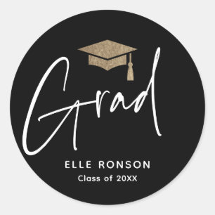 Sticker Rond Graduation de script moderne