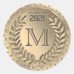Sticker Rond Graduation Faux Gold Foil