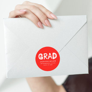 Sticker Rond Graduation moderne de peinture au Spray rouge