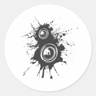 Sticker Rond Graffiti de haut-parleur - DJ Music Disque Jockey