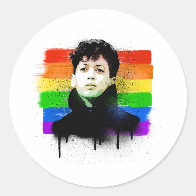 Sticker Rond Graffiti de la Young Kamala Harris LGBTQ Pride (Devant)