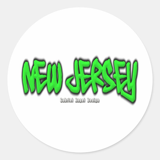 Sticker Rond Graffiti du New Jersey (Devant)