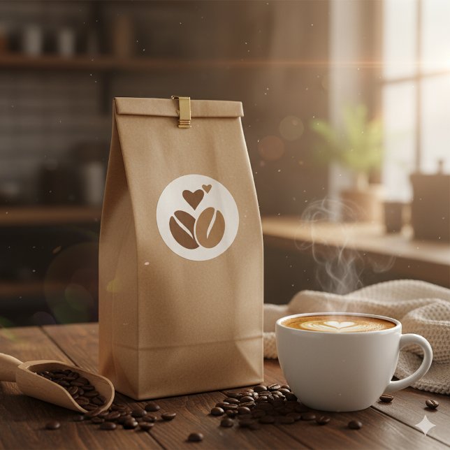 Sticker Rond Grain de Caféine : Style et Énergie ☕ (Créateur téléchargé)