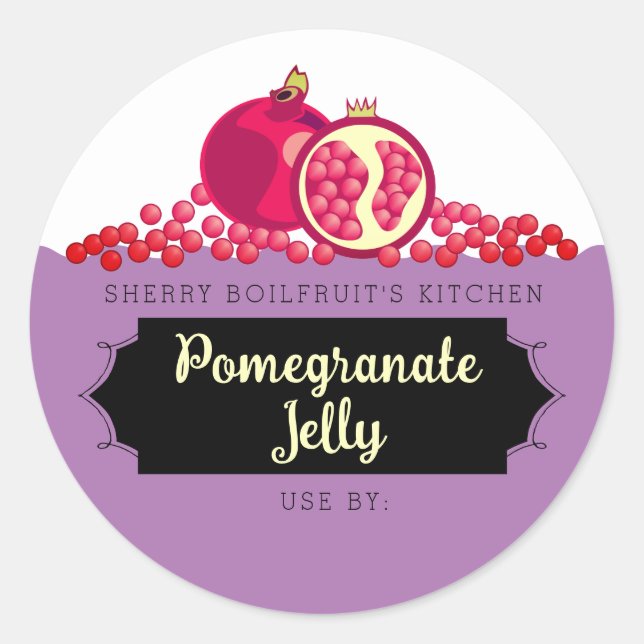 Sticker Rond Graines de grenades faites maison par confiture (Devant)