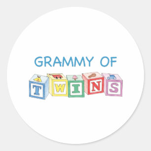 Sticker Rond Grammy de jumeaux blocs