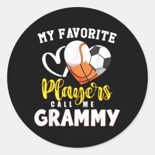 Sticker Rond Grammy Joueurs de Baseball Football Favoris