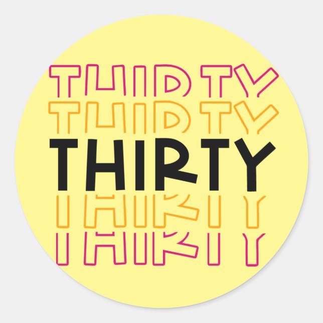 Sticker Rond grand 30e anniversaire jalon (Devant)