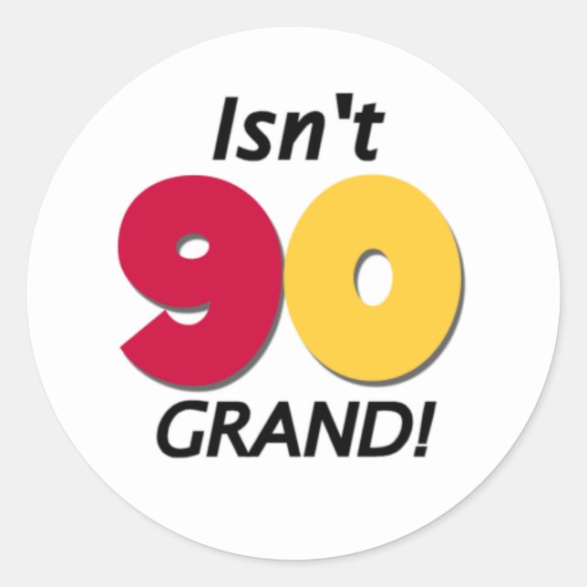 Sticker Rond Grand 90e anniversaire (Devant)