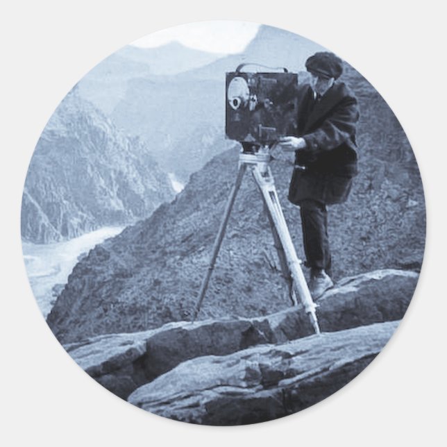 Sticker Rond Grand Canyon Photographe Caméra de cinéma volumine (Devant)
