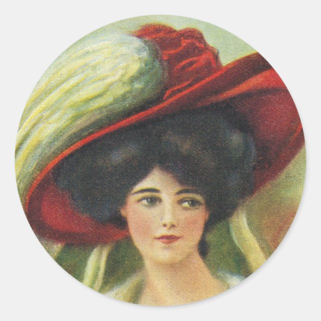 Sticker Rond Grand Casquette rouge (Devant)