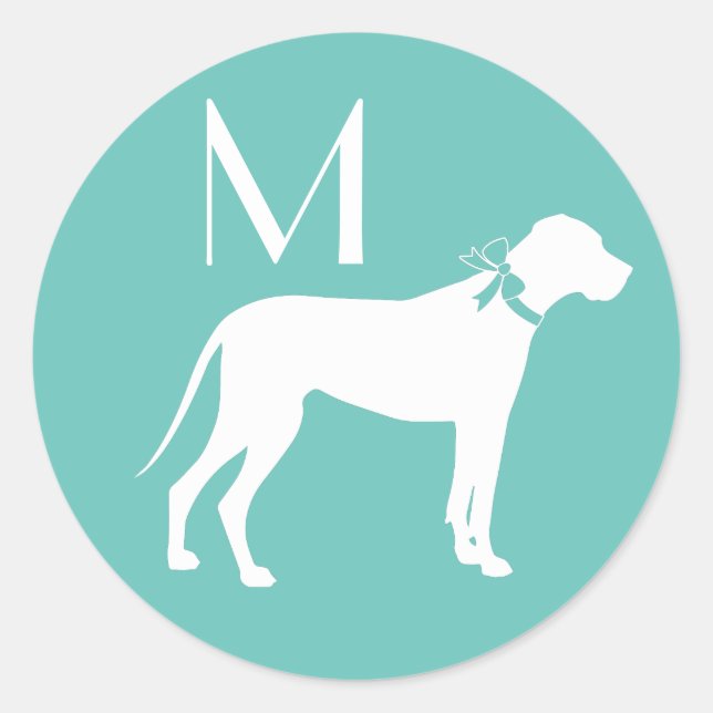 Sticker Rond Grand Chien Danois Chien Chien Chien Chien Chien C (Devant)