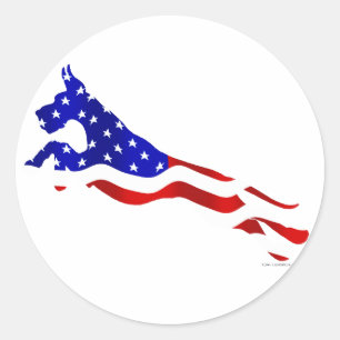 Sticker Rond Grand Dane USA Dlag Jumper