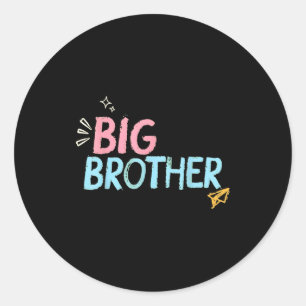 Sticker Rond Grand frère petit frère garçon maternité jour d'éc