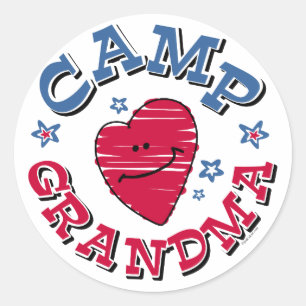 Sticker Rond Grand-maman de camp