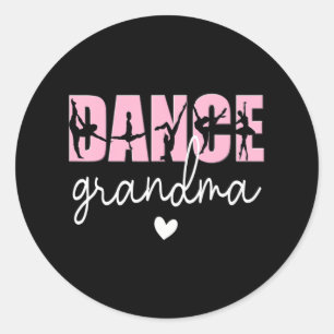Sticker Rond Grand-Mère Danse D'Une Danse Grand-Mère Heureuse