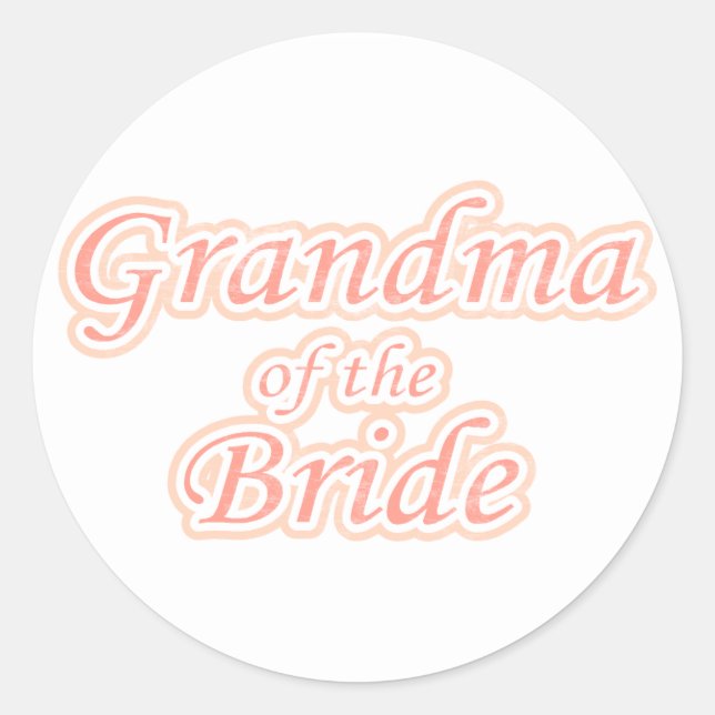 Sticker Rond Grand-mère de la mariée (Devant)