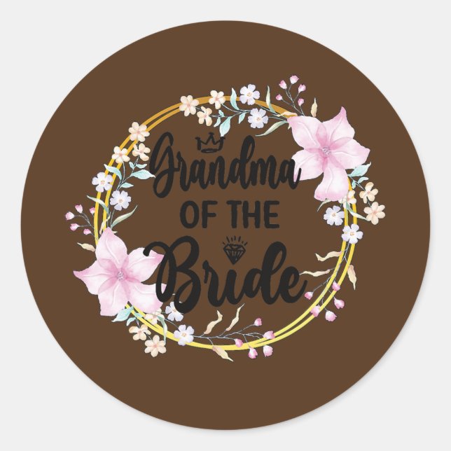 Sticker Rond Grand-mère de la mariée Baby Shower de la mariée (Devant)