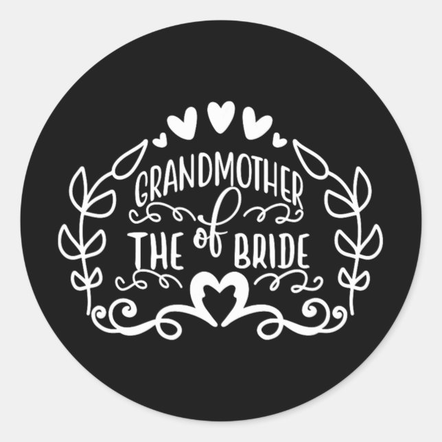 Sticker Rond Grand-Mère De La Mariée Tee - shirt Mariage Annive (Devant)