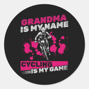 Sticker Rond Grand-mère de VTT est mon nom Cyclisme est mon G