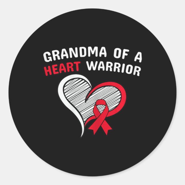 Sticker Rond Grand-mère d'un guerrier du coeur Sensibilisation  (Devant)