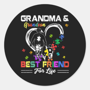 Sticker Rond Grand-Mère Et Grand-Fils Meilleur Ami Pour La Vie 