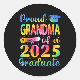 Sticker Rond Grand-Mère Fier De La Famille Des Diplômés De 2025