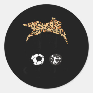 Sticker Rond Grand-mère Vie Cheveux Drôle Football Acclamation