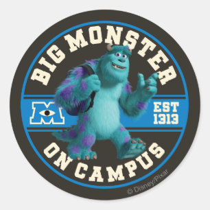 Sticker Rond Grand monstre sur le campus
