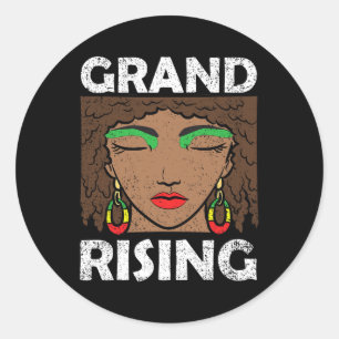 Sticker Rond Grand Monte Noir Histoire Mois Couleur Hommes Afro