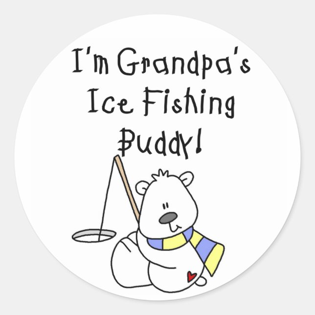 Sticker Rond Grand-pas Pêche sur glace Buddy (Devant)