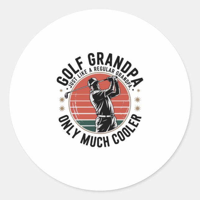 Sticker Rond Grand-père de golf comme un groupe régulier (2) (Devant)