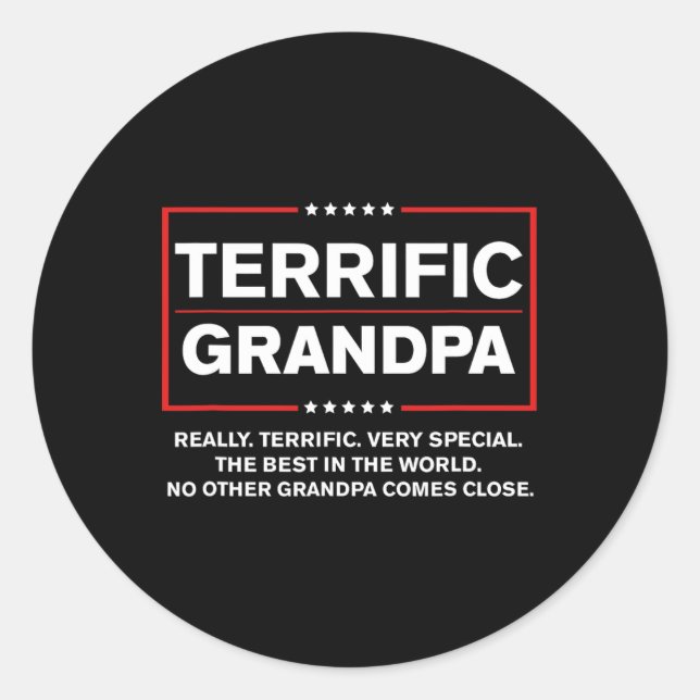 Sticker Rond Grand-père - Drôle style de campagne Donald Trump (Devant)