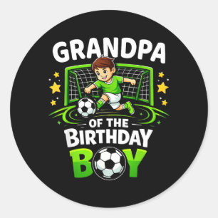 Sticker Rond Grand-père du garçon d'anniversaire ballon de foot