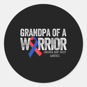 Sticker Rond Grand-Père D'Un Guerrier T Chemise Chd Coeur Congé