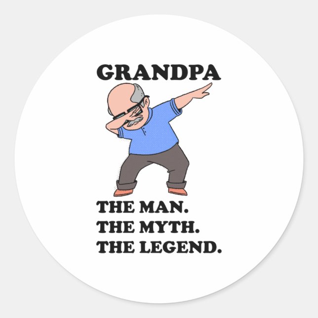 Sticker Rond Grand-Père L'Homme Le Mythe La Légende (Devant)