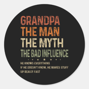 Sticker Rond Grand-Père L'Homme Le Mythe La Mauvaise Influence