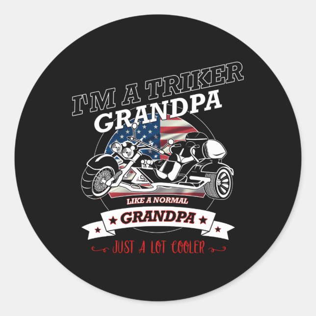 Sticker Rond Grand-père Triker d'Usa (Devant)