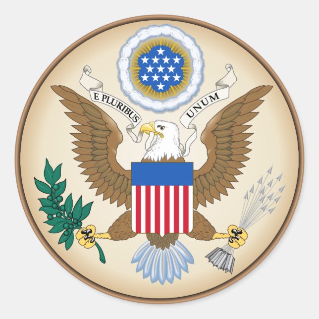 Sticker Rond Grand phoque des États-Unis (Devant)