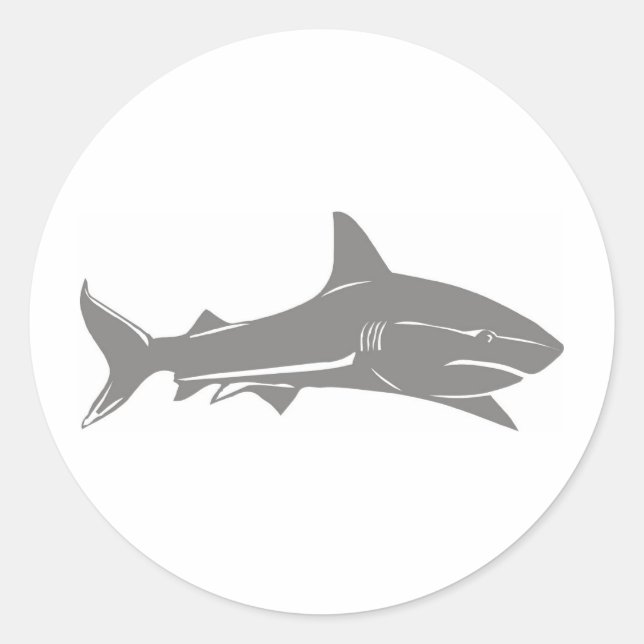 Sticker Rond Grand requin blanc (Devant)
